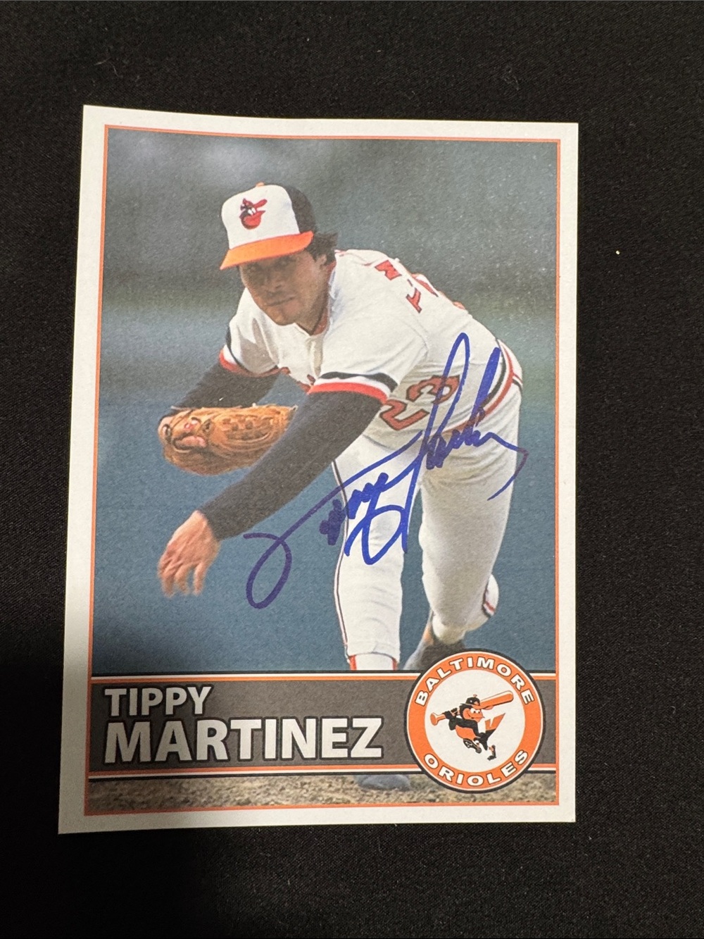 Baltimore Orioles Tippy Martinez Signed Card - White & Orange mlb